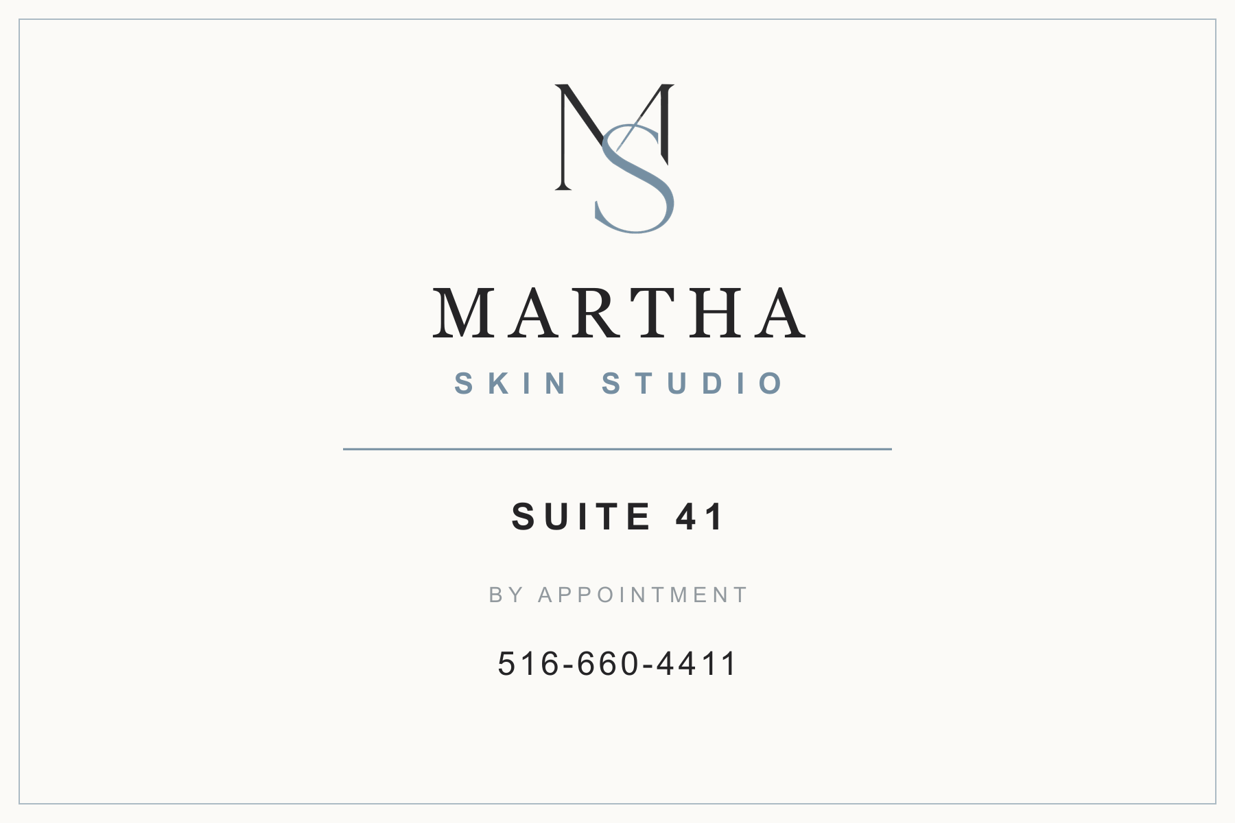 Martha Skin Studio door-sign design
